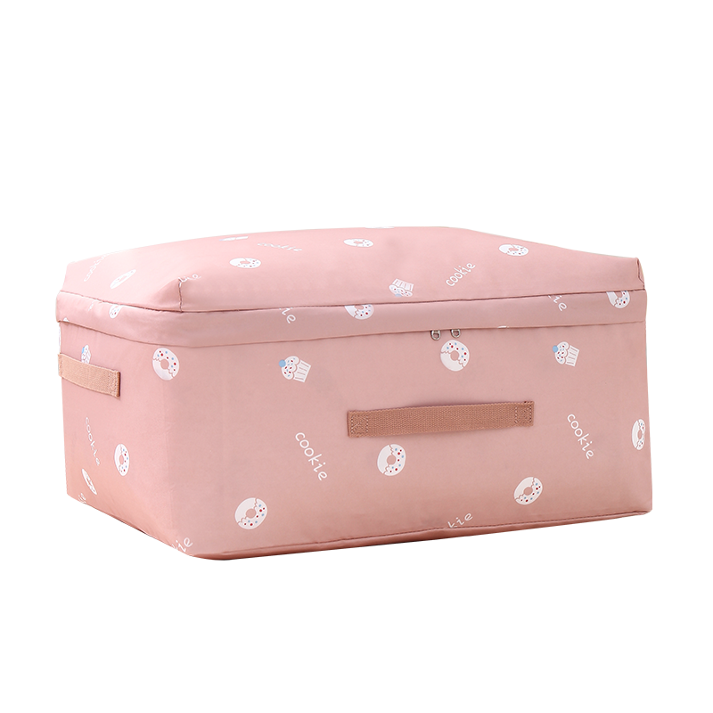 Baicaoyuan Quilt Storage Bag, Clothes Organizer Bag, Moving Packing Cotton Quilt Bag, Clothing Dust Cover, Night Cherry Pink, L