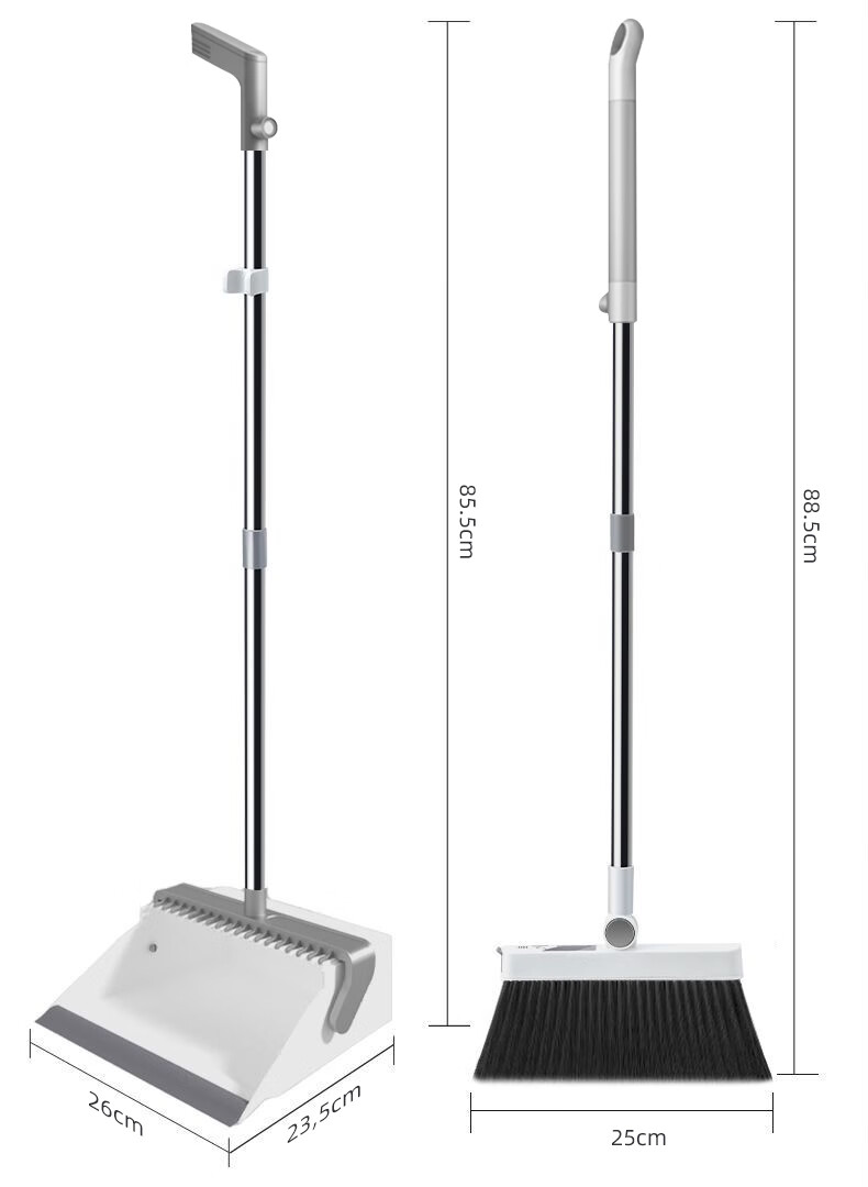 Taitaile Broom And Dustpan Set with Double-Row Teeth Bristles, Foldable Standing Broom with Windproof Magnetic Suction for Home Use 4