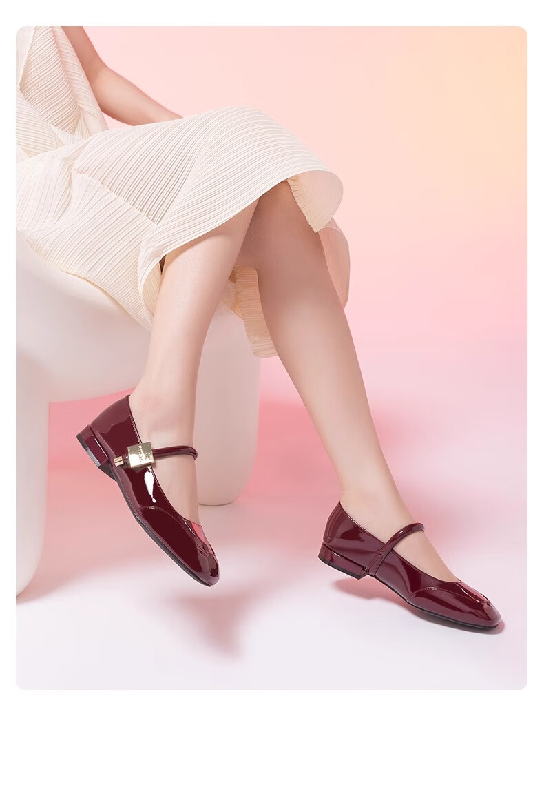 RED DRAGONFLY Mary Jane Women's Shoes Spring And Autumn French-Style Small Flats, Beautiful Retro Flat Leather Shoes WTB24600, Black, Size 37 13