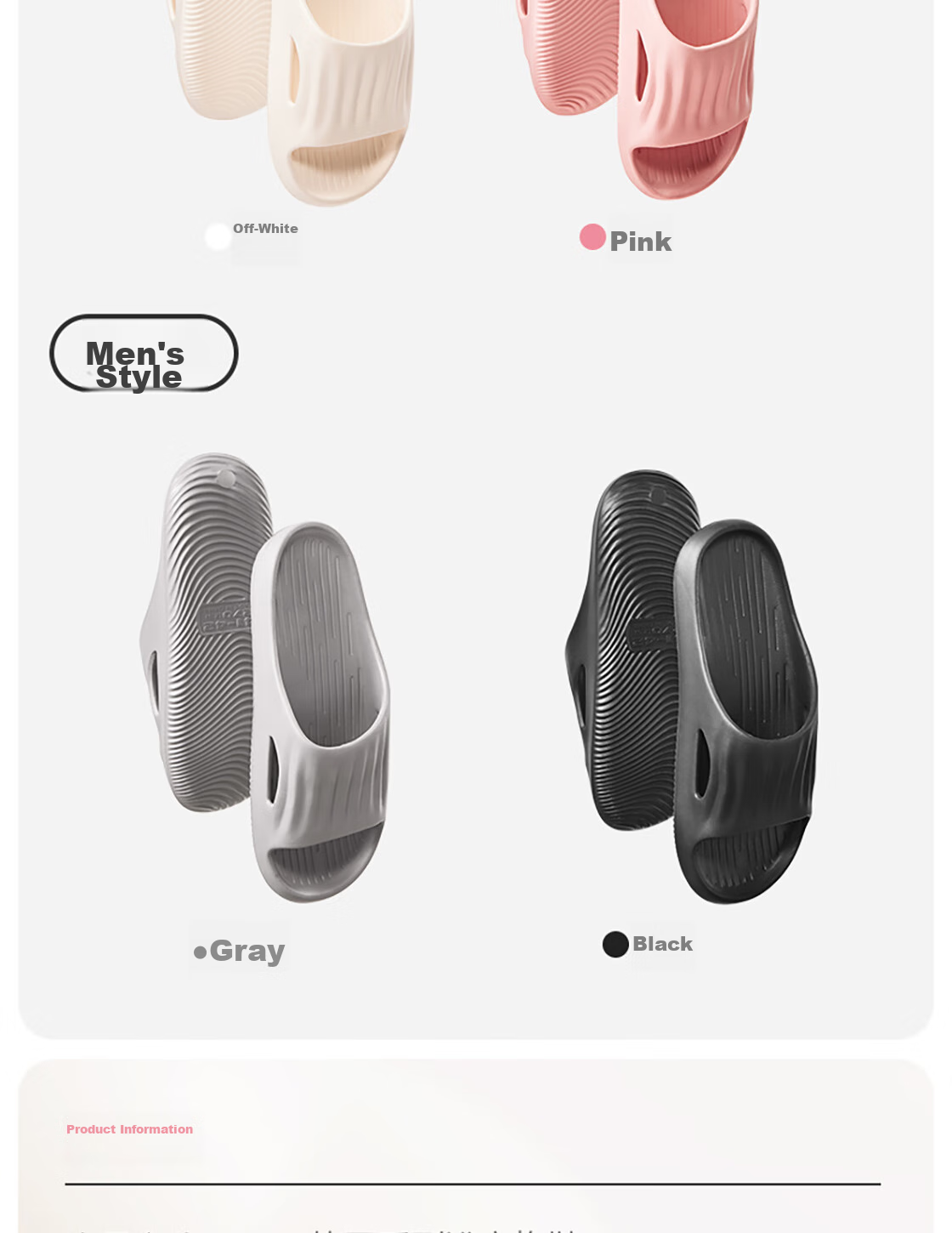 MINISO Soft Cloud Series Bathroom Slippers, Gray, Size 43-44 19