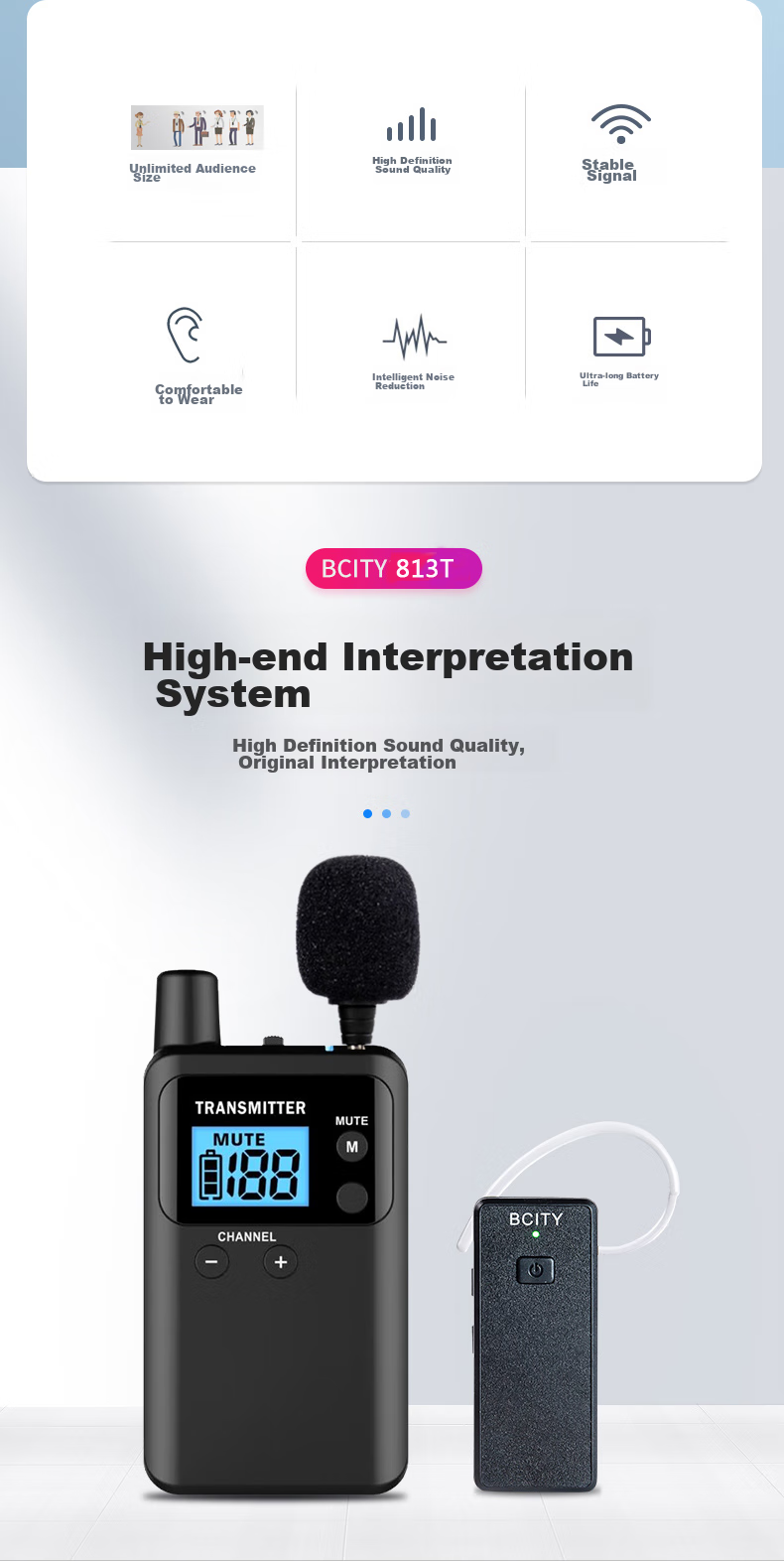 Bcity Wireless Tour Guide System for Factory Tours, Reception Interpretation, And Group Guiding 711R Tour Guide Multi-Channel Wireless System for up to 20 People 3