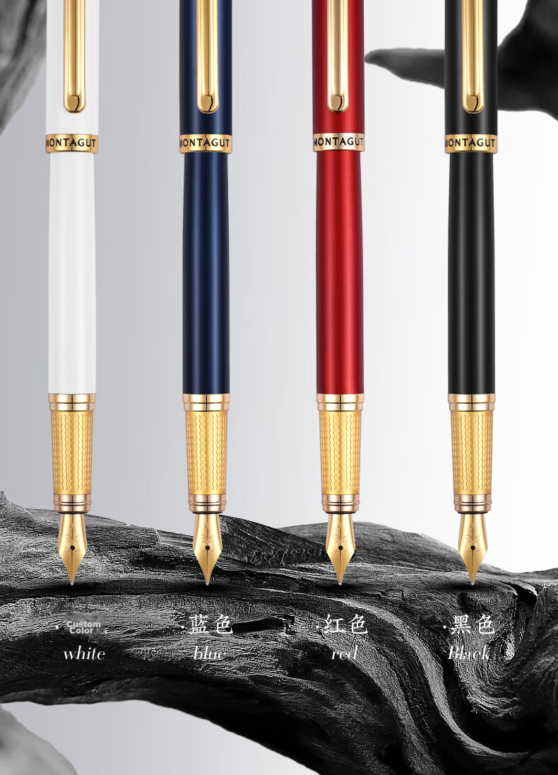 MONTAGUT [Mid-Autumn Festival Gift] Fountain Pen, Ballpoint Pen, Art Pen with Fine Nib, Ladies' Signature Pen, Student Writing Practice Pen, Birthday Gift Box Set, Impression Series, Princess Pink 17
