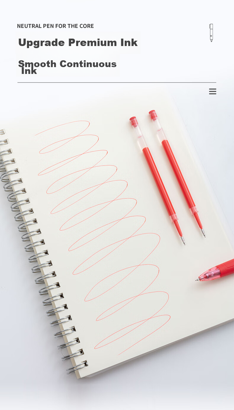 M&G Stationery G-5 Retractable Gel Pen Refill 0.5mm, Signature Pen Refill, Student Quick-Drying ST Tip Pen Refill, Office Supplies, Compatible with 1008/K35/S01, Red, 10 Pieces/box 4