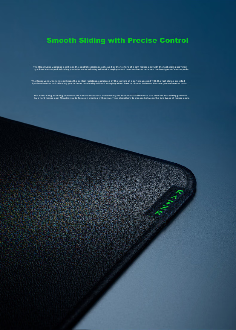 Razer Lingjia Chong Mouse Pad, Gaming Mouse Pad, Gaming Mouse Mat, Black, Non-Slip, Size L 3
