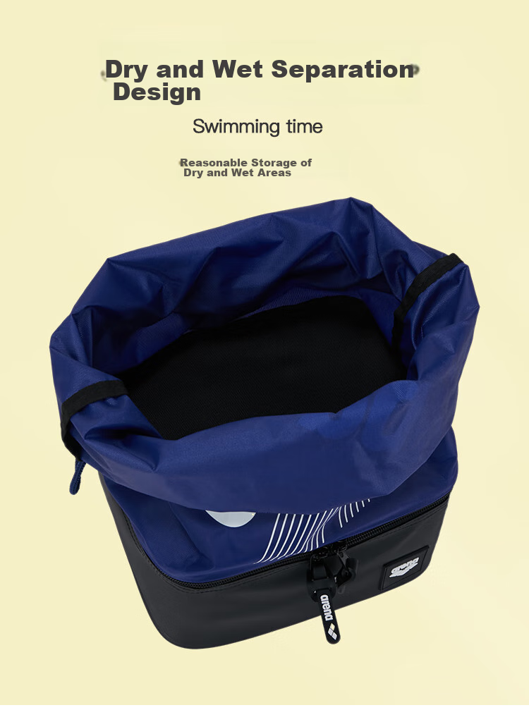 Arena Swimming Storage Bag, Portable Large Capacity, Drawstring Closure Backpack, Wet And Dry Separation, Multi-Compartment Storage for Fitness Training 4