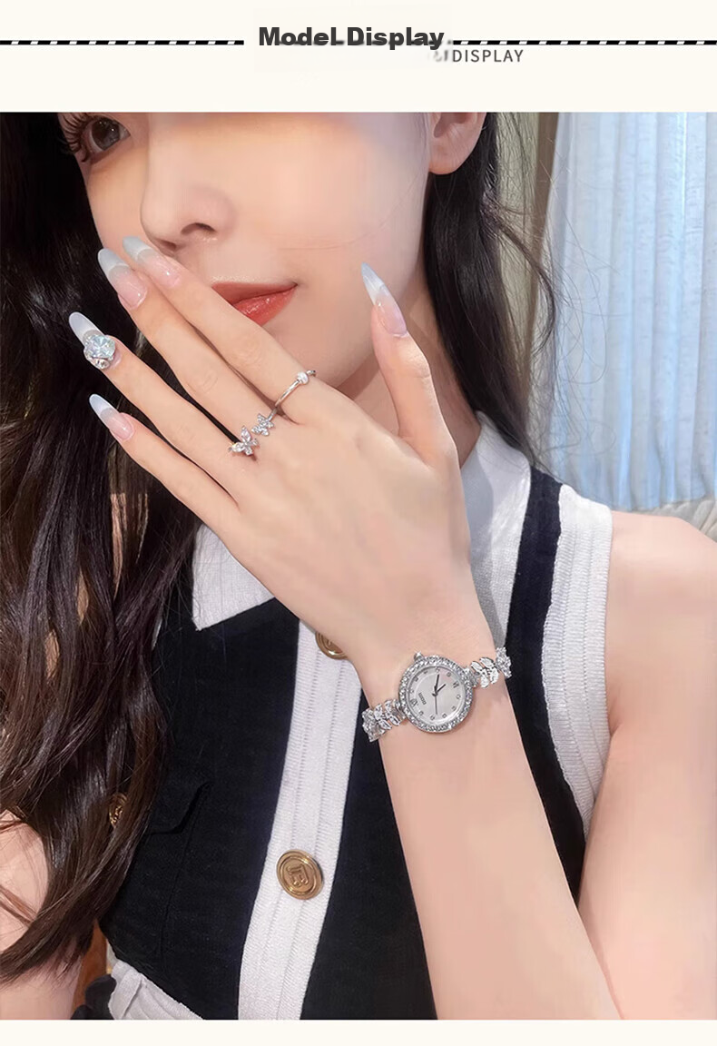 DOM Ju Jingyi's Same Style Mermaid Watch, Women's Light Luxury Exquisite Niche Small Dial, New Year's Day Gift for Girls 12