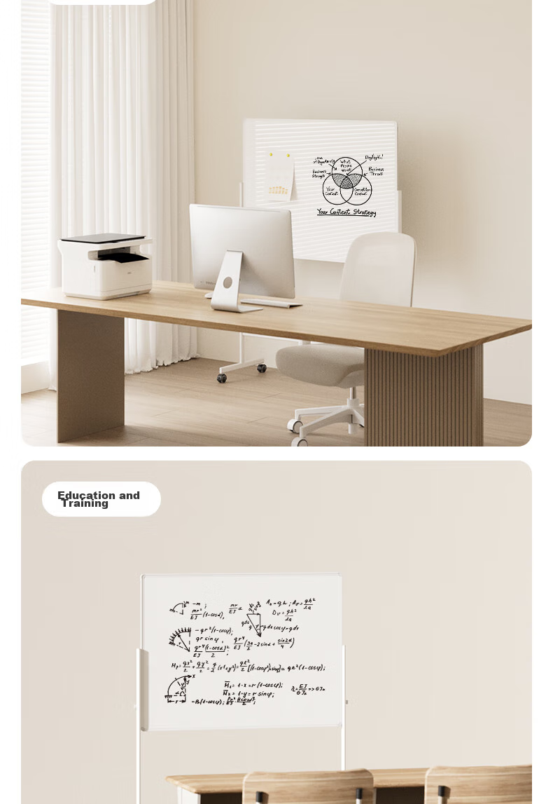 Deli 120*90cm Whiteboard Writing Board, Double-Sided Mobile Drawing Board with Green Board Stand for Office Meetings, White And Green Board for Children's Learning, Portable Small Blackboard for Home Teaching 11