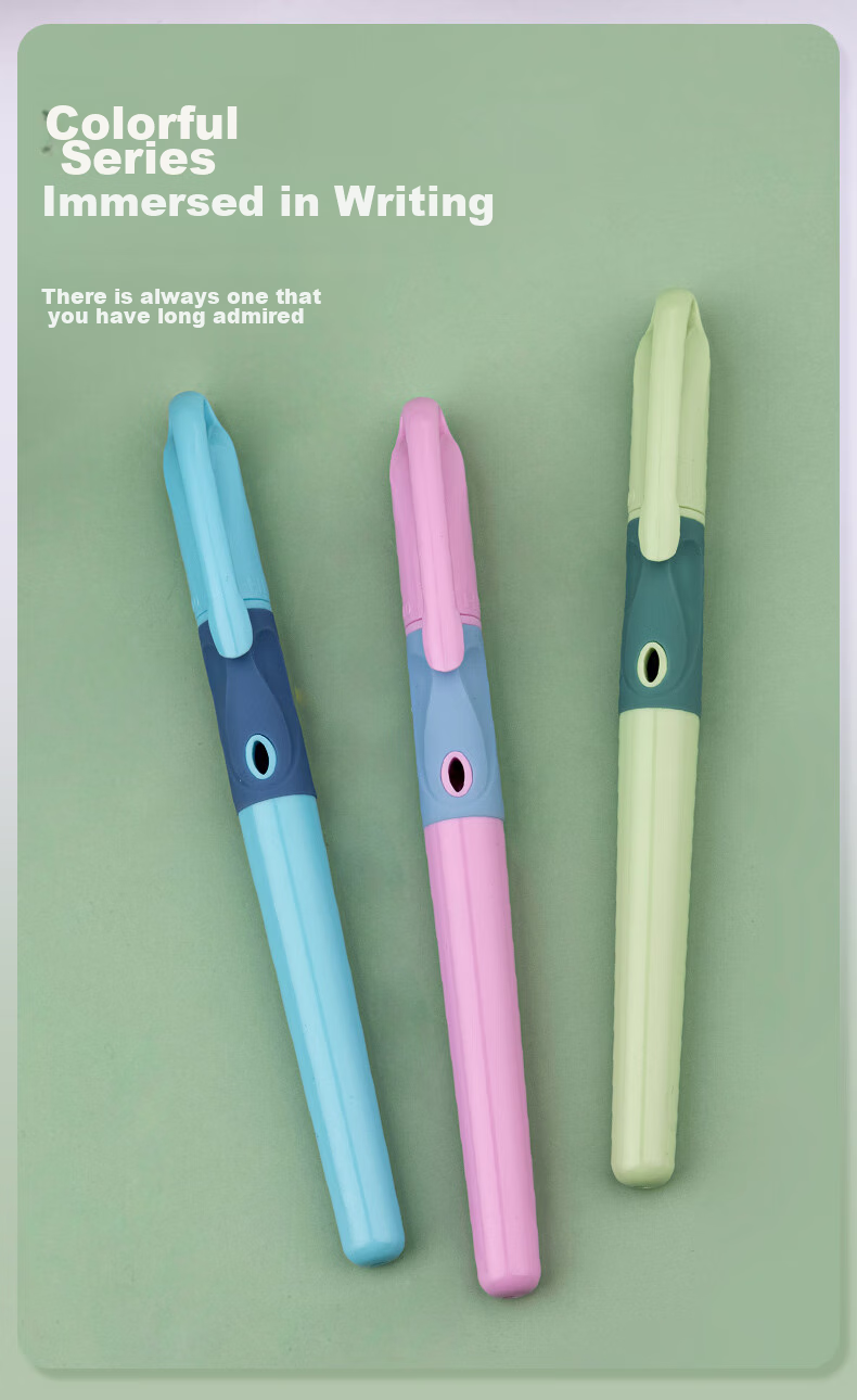 HERO P200 Fountain Pen, Ergonomic Design with Replaceable Ink Cartridge, Specially Designed for Third-Grade Elementary School Students' Handwriting Practice, Green Color 8