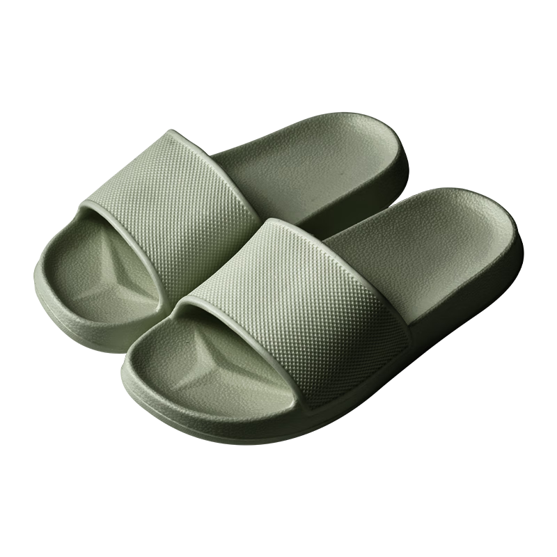 JD Original [Tangguo Tuo] Slippers, Home Use, Men's Non-Slip, Lightweight, Couple's Odor-Resistant, Bathroom Slippers, Cool Green, Size 44-45