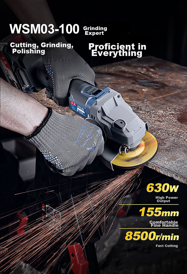 Dongcheng 20V Brushless Impact Drill, Electric Drill, Wrench, Four-In Lithium Battery Hammer Drill, Angle Grinder, Cutting Machine Package WCKIT18B 12