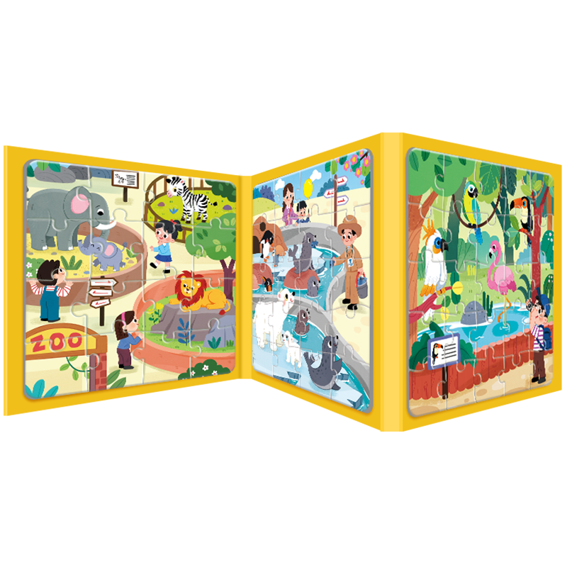 Dayanxiaowa Children's Magnetic Puzzle, for Ages 3-6, Baby Magnetic Puzzle for Ages 2-4, Educational Toy, Gift for Boys And Girls, Zoo Theme