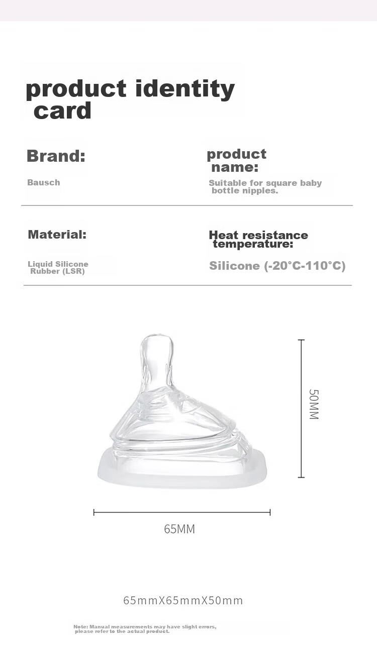 Baoshi Bottle Nipple Accessories, Silicone, Stage 3 Round Hole, for 6 Months And Above (Suitable for Hegens Various Square Bottles) 13