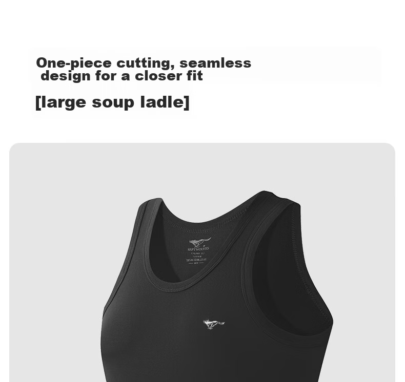Seven Wolves Men's Vest [10A Antibacterial and Anti-Mite] Versatile Racerback Sports Stretch Base Layer 2-Pack 3XL 23