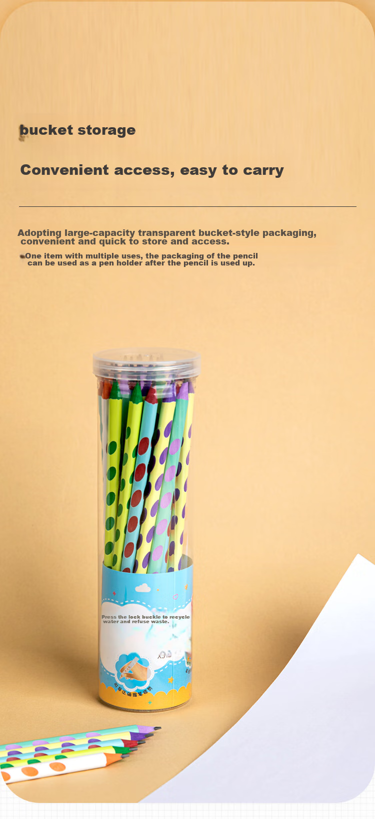 COMIX Perforated Pencils with Colorful Handles, 30 Pieces HB, Elementary School Students' Writing Practice Pencils, Children's Posture Correction, Triangular Wooden Handle Easy-Grip Pencils, Erasable with Eraser, XS12 9