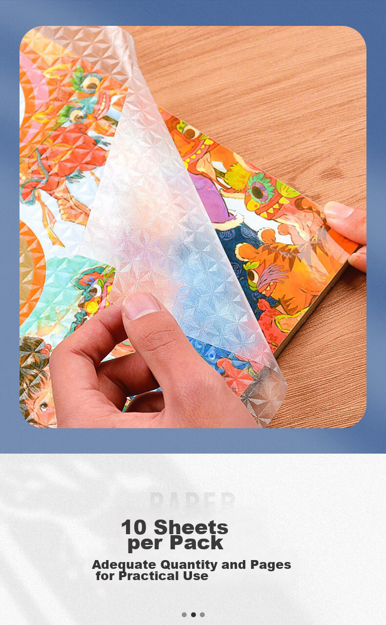 Kelang Xingsheng Transparent White Exercise Book Cover Self-Adhesive Transparent Book Film 16K Transparent Cover + White Paper Cover (10 Sheets Set) 4
