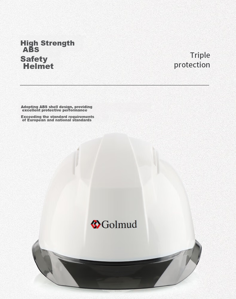 Geermu Safety Helmet for Construction Site GM768 White Worker Safety Hard Hat Abs Breathable Customizable with Printed Text 7