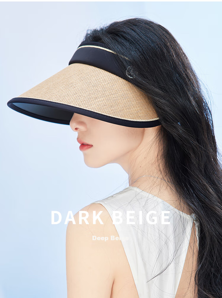JIUMU Sun Protection Hat for Women, Sun Visor Cap, Sunhat, Open Top Hat, Straw Hat, Cool Hat, Summer Outdoor Face-Covering UV Protection Hat for Wome 8