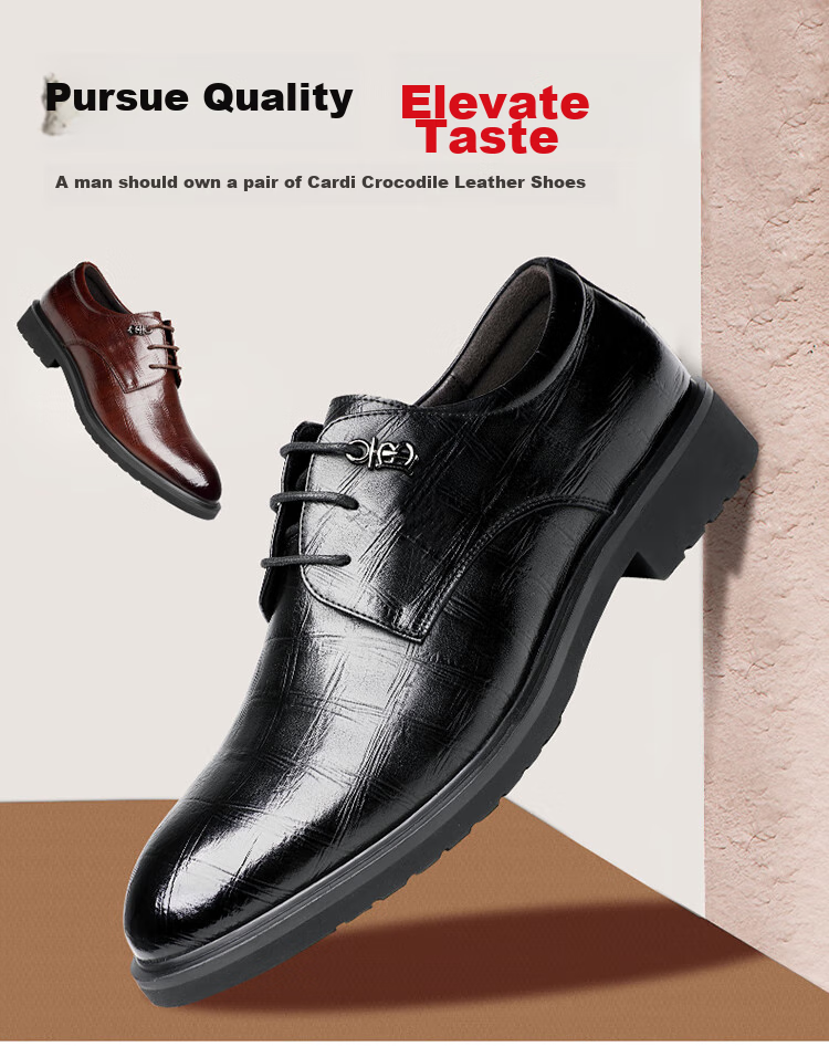 CARTELO British Men's Leather Shoes, Business Breathable Cowhide Formal Shoes, Office Low-Top Leather Shoes for Men 9274, Black, Size 38 1