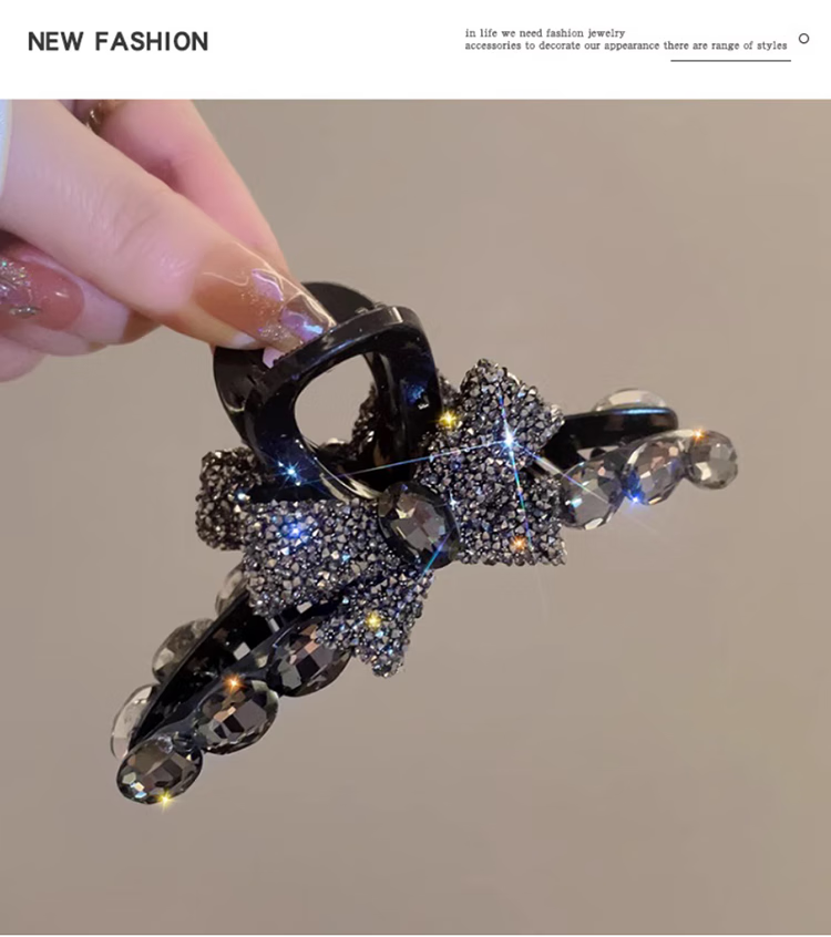 YeFeiLi Korean Style Bowknot Hair Clip Shark Clip for Women High-End Hair Accessories New Bun Hair Ornament 11