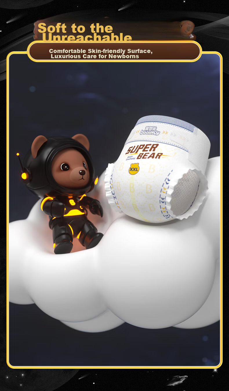 Baoyingmei Trendy Bear Diapers XXL Size 38 Pieces [14-17kg], Ultra-Thin Dry Baby Diapers, Breathable Underwear 8