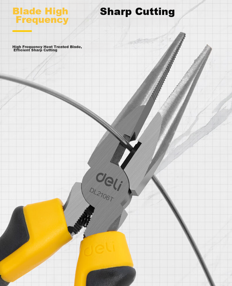 Deli Needle-Nose Pliers, Electrician's Pliers, Household Pliers, Industrial-Grade Rebound Labor-Saving Needle-Nose Pliers 5