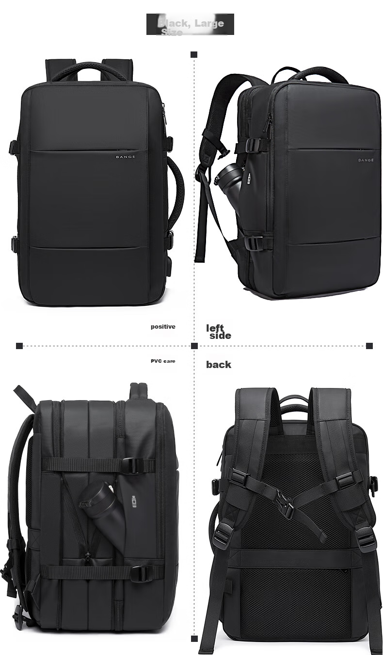 Bange Men's Large Capacity Multifunctional Travel Bag, College Student 16-Inch Laptop Gift, Computer Backpack, Small Gray 18