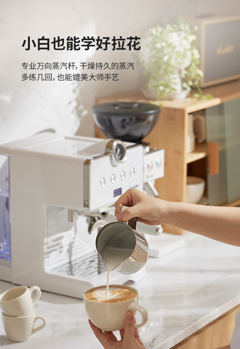 格米莱(gemilai)咖啡机小型家用 意式浓缩 半自动 蒸汽打奶泡机 意式