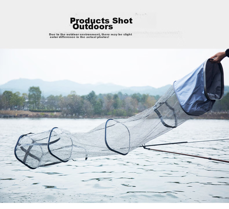 Minjianyiren Square Fish Keeper, Quick-Drying, Portable for Wild Fishing, Small Fish Protector Net, Coated Anti-Snagging Fish Holder, Black Pit Fish Keeper Net 10