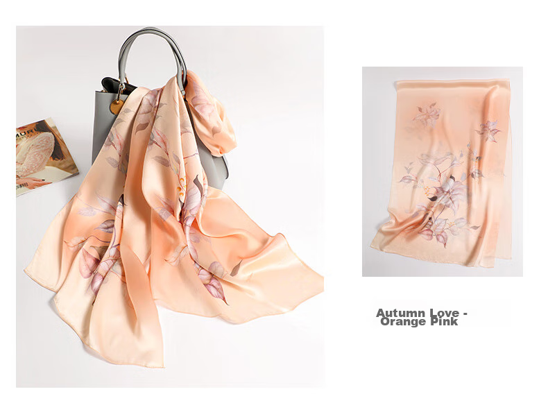 Hangsifu Silk Scarf Shawl Wrap, Autumn And Winter Neck Protection Cloak, Mother's Birthday Gift Box 15