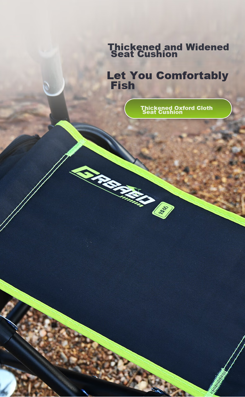 Grsaed Fishing Chair, All-Terrain Metal Knight Chair, Multifunctional Outdoor Folding Chair, Complete Set of Fishing Chairs, Flowing Firefly Aluminum And Magnesium Accessories 6