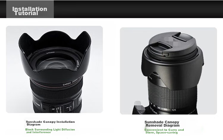 Earlymen EW-65B Suitable for RF24mm F1.8 MACRO IS STMR8 R50 RP R5 R6II Second Generation R7 R10 Accessories, Sunshade 7