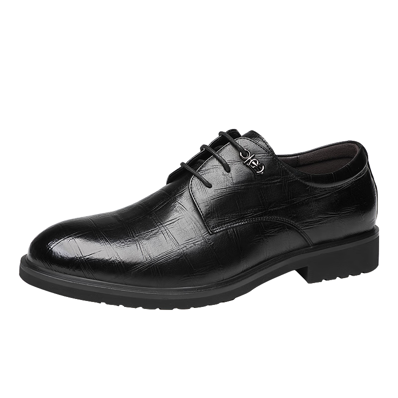 CARTELO British Men's Leather Shoes, Breathable Cowhide Formal Shoes, Versatile Low-Top Lace-Up Leather Shoes for Men 9169, Black, Size 43