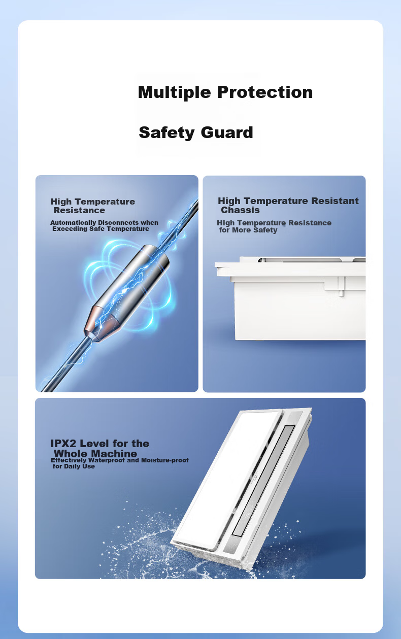 HEGII Smart Bathroom Heater HLY Series Integrated Lighting And Exhaust Fan Heater HLY301 10