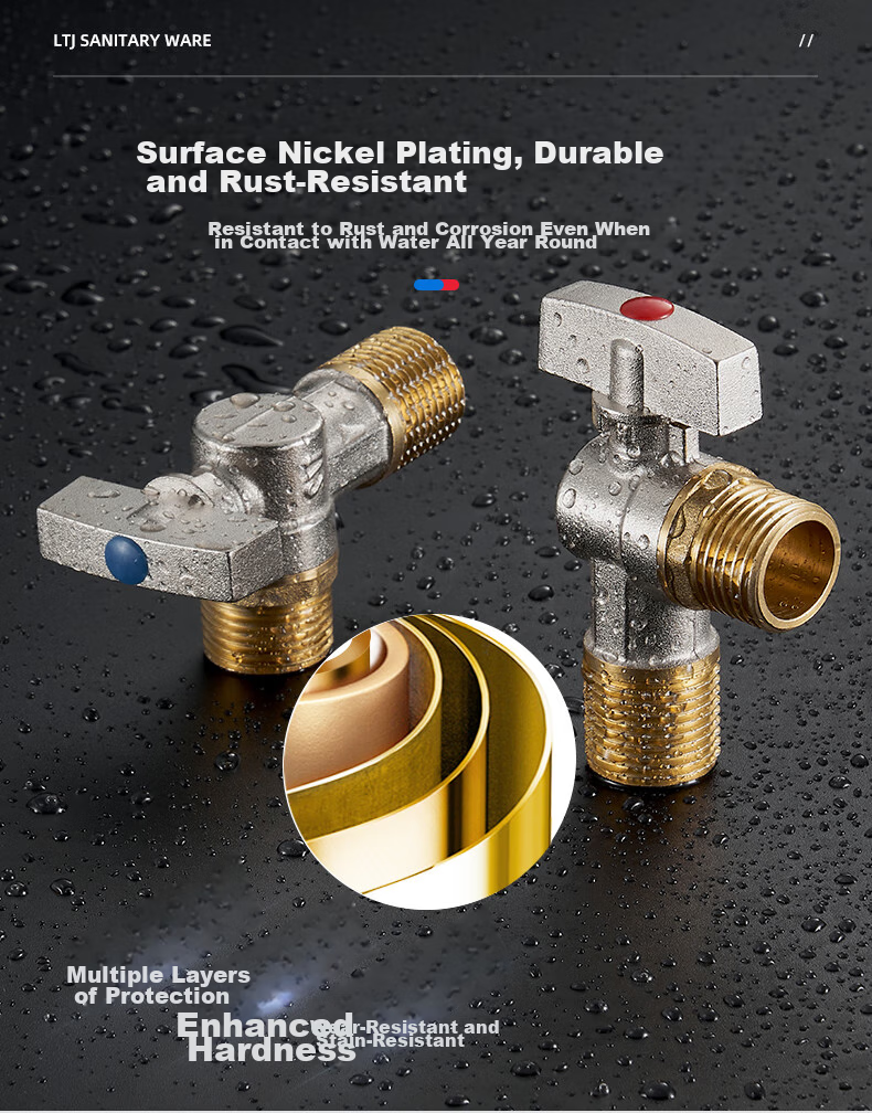 LTJ Brass Angle Valve, High Flow Rate, 1/2 Inch U8E 13