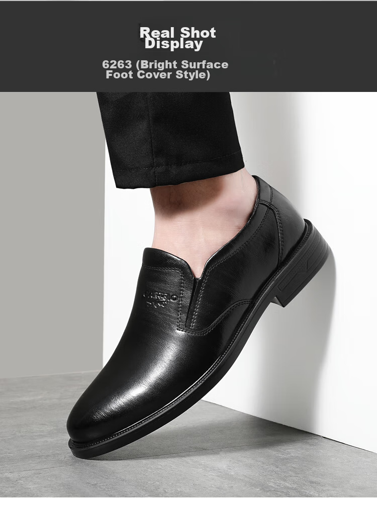 CARTELO Leather Shoes for Men, Business Casual Genuine Leather New Style Formal Soft-Soled Height-Increasing Derby Shoes for Autumn And Winter, Breathable Soft Leather Wedding Shoes 14