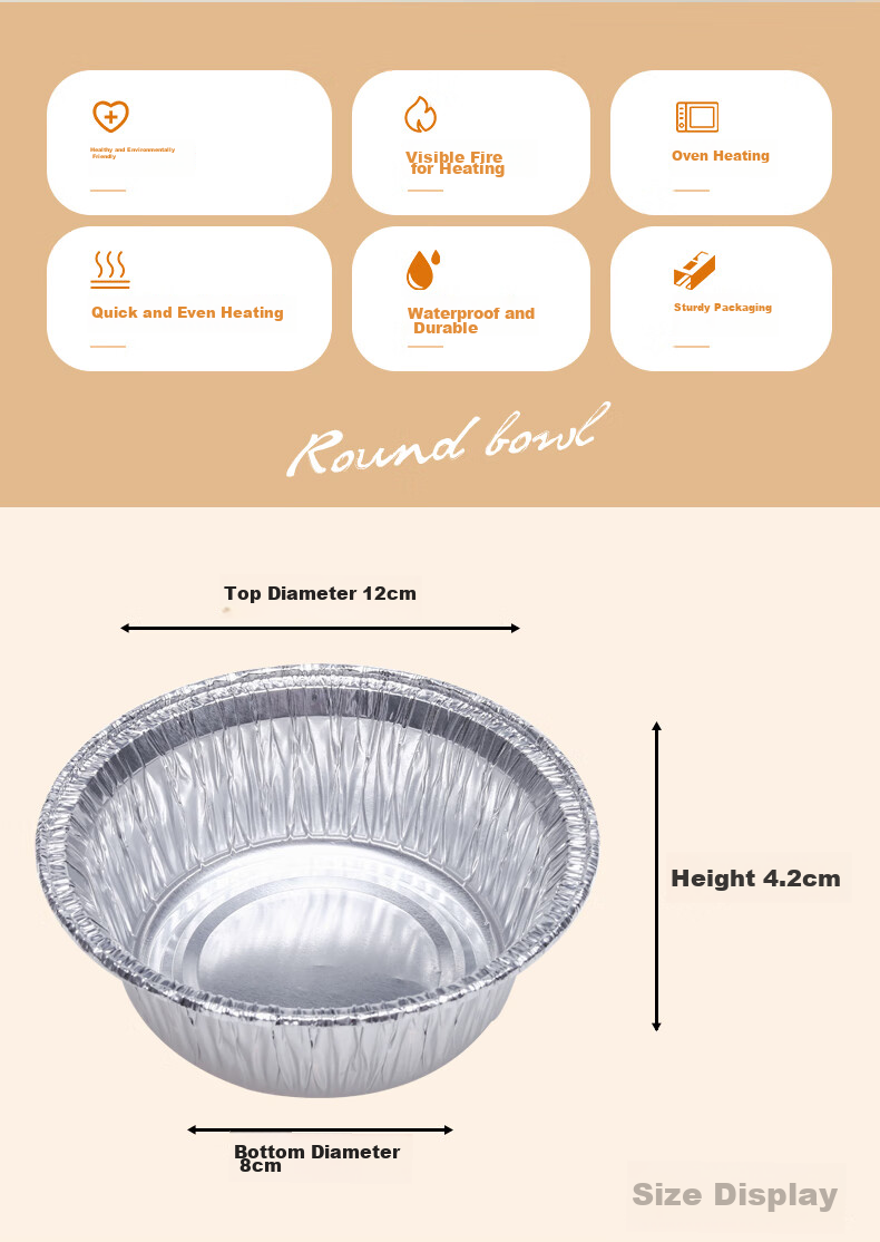 Faxilon Aluminum Foil Bowls, 50 Pieces, Air Fryer And Oven Heart-Shaped Bowls for Cake, Shrimp, Steamed Buns, And Baby Food Molds 2