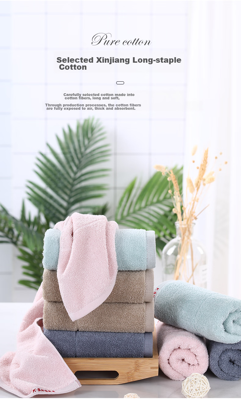 KING SHORE Towel Gift Box, Pure Cotton Thickened Absorbent Sports Face Towel, Household Gift Box Single Pack, Green 76*33 98G 5