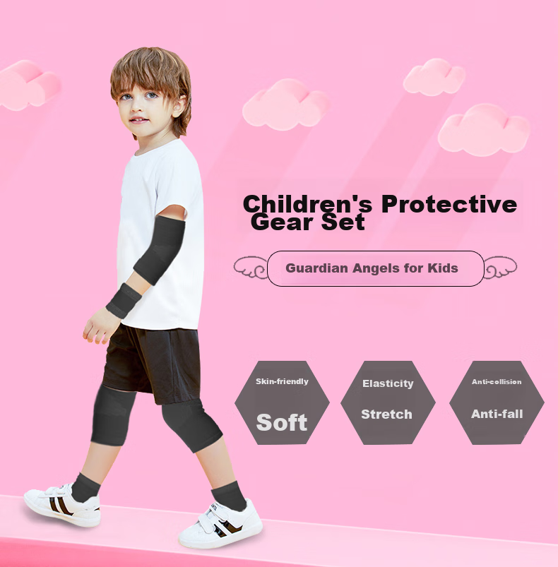 Chidong Children's Knee, Elbow, Ankle And Wrist Protection Set Knitted Sports Knee Pads Anti-Collision Kneeling Knee Pads 8-Pack Size S 1