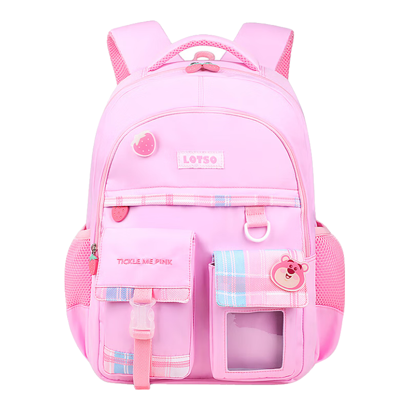 Disney Backpack for Elementary School Students Grades 3-6, Large Capacity, Lightweight, Breathable, Double Shoulder Bag, Strawberry Bear B22032-T1X