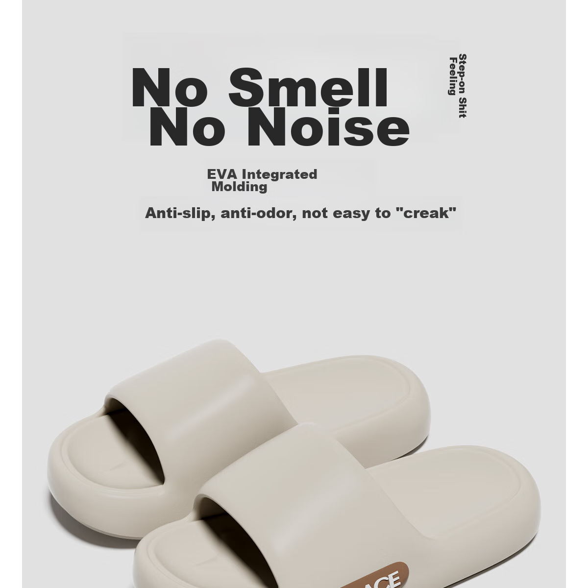 Grace Slippers for Men, Summer Home Use, Squishy EVA Thick-Soled Bathroom Shower Non-Slip Odor-Resistant Soft Elastic Sandals 5