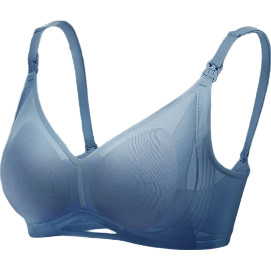 EMXEE Anti-Gravity Air Maternity Nursing Bra Ice Cup Summer Thin Push-Up Bra for Pregnancy And Postpartum Breastfeeding, White M