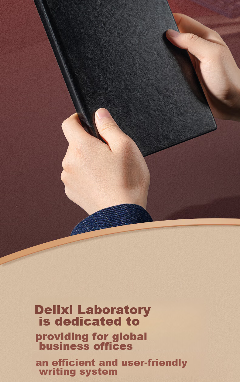 Deli Customizable Leather Notebook, 25K 160 Sheets, Thick Business Meeting Notebook, Journal, Diary, 3186 Black 17