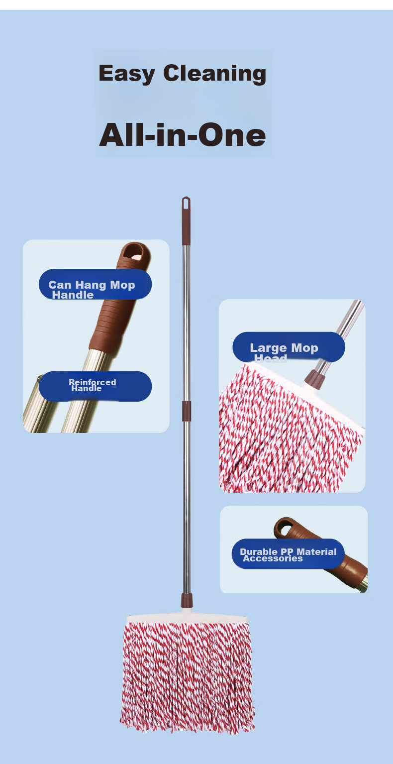 CIRY Cotton Yarn Mop, 40CM Mop Head, Flat Dust Pusher, for Hotels, Schools, Supermarkets, Property Management, Sponge And Cotton, Car Washing, Floor Mopping 2