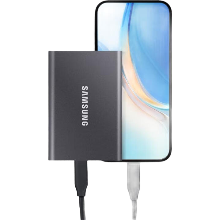 SAMSUNG 4TB Type-C USB 3.2 Portable Solid State Drive (PSSD), T7 Gray, NVMe Transfer Speed 1050MB/s, Direct Phone Connection to Mac Mini External