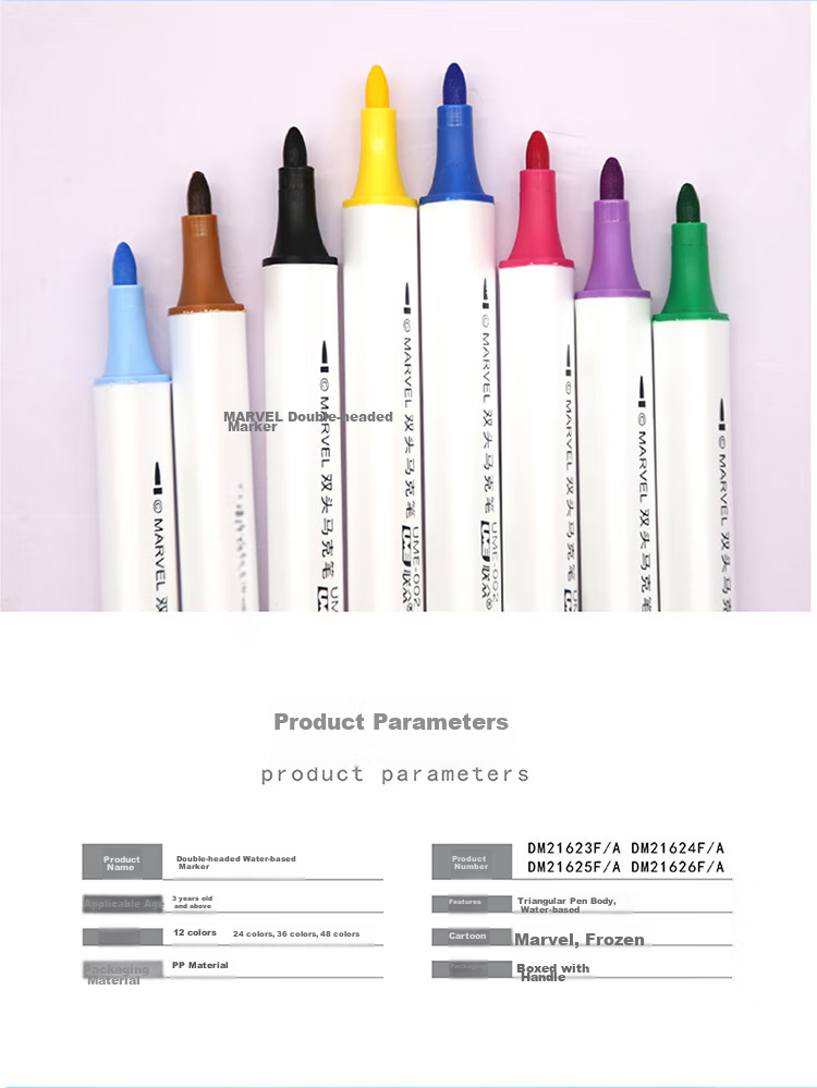 Disney 36-Color Dual-Tip Markers for Students And Children's Art, Drawing Pens, Birthday Gift, Spider-Man Watercolor Markers 7
