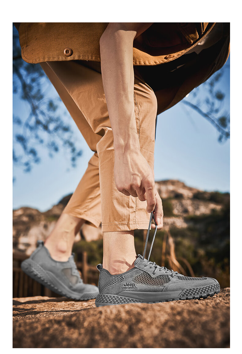 JEEP Hiking Shoes for Men, Outdoor Sports Shoes, Breathable Sandals, Wear-Resistant River Tracing Shoes, Mesh Running Shoes, Non-Slip Mountaineering Shoes for Me 7