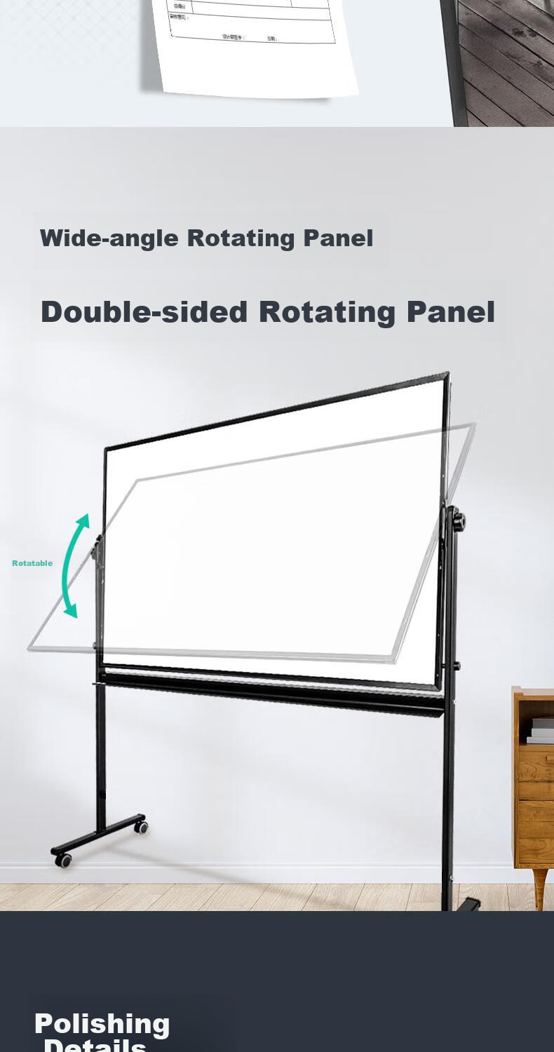 Deli Premium High-End Series Stand-Up Whiteboard 150*90cm H-Shaped Frame, Movable And Flipable Whiteboard, Double-Sided Magnetic Office Meeting Home Writing Board 7883 9
