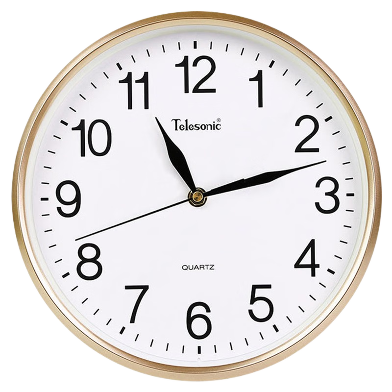 Telesonic Wall Clock, Home Living Room Clock, No Drilling Required, Wall-Mounted, Simple Design, Electronic Clock, Decorative Quartz Clock, 30cm