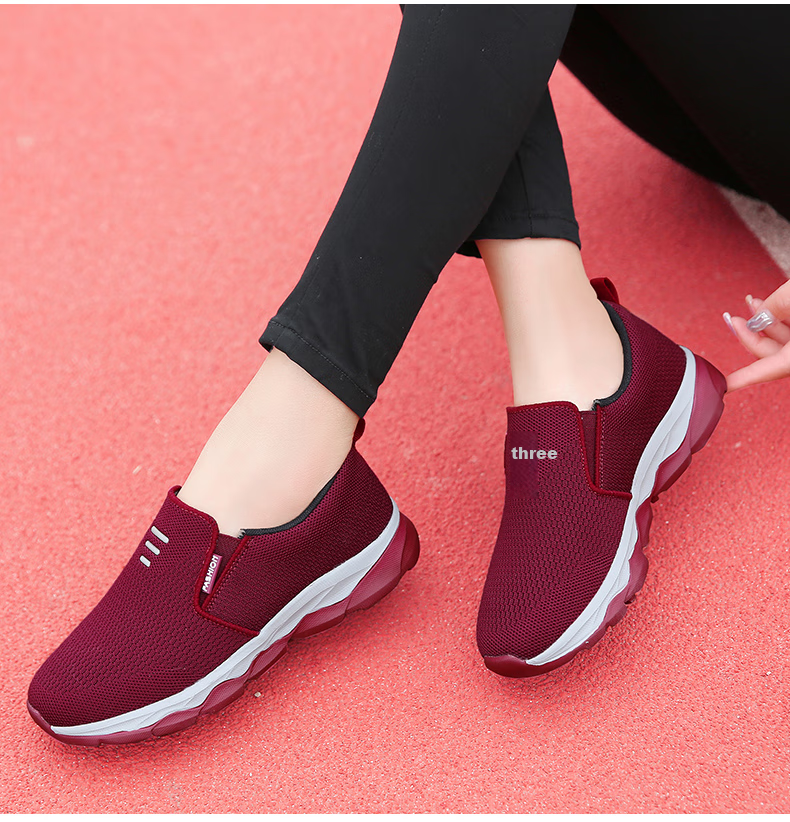 Pounise Middle-Aged And Elderly Walking Shoes, Comfortable And Lightweight Mom Shoes for Women, PYX-LK6952, Black, Size 37 9