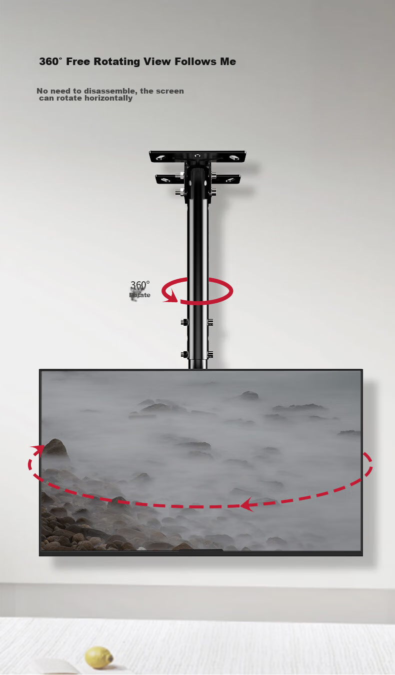 Jiangwutong TV Mount Bracket [26-60 Inches], Ceiling Hanging Bracket, 360-Degree Rotating Display Hanging Rod, LCD TV Suspension Bracket 6